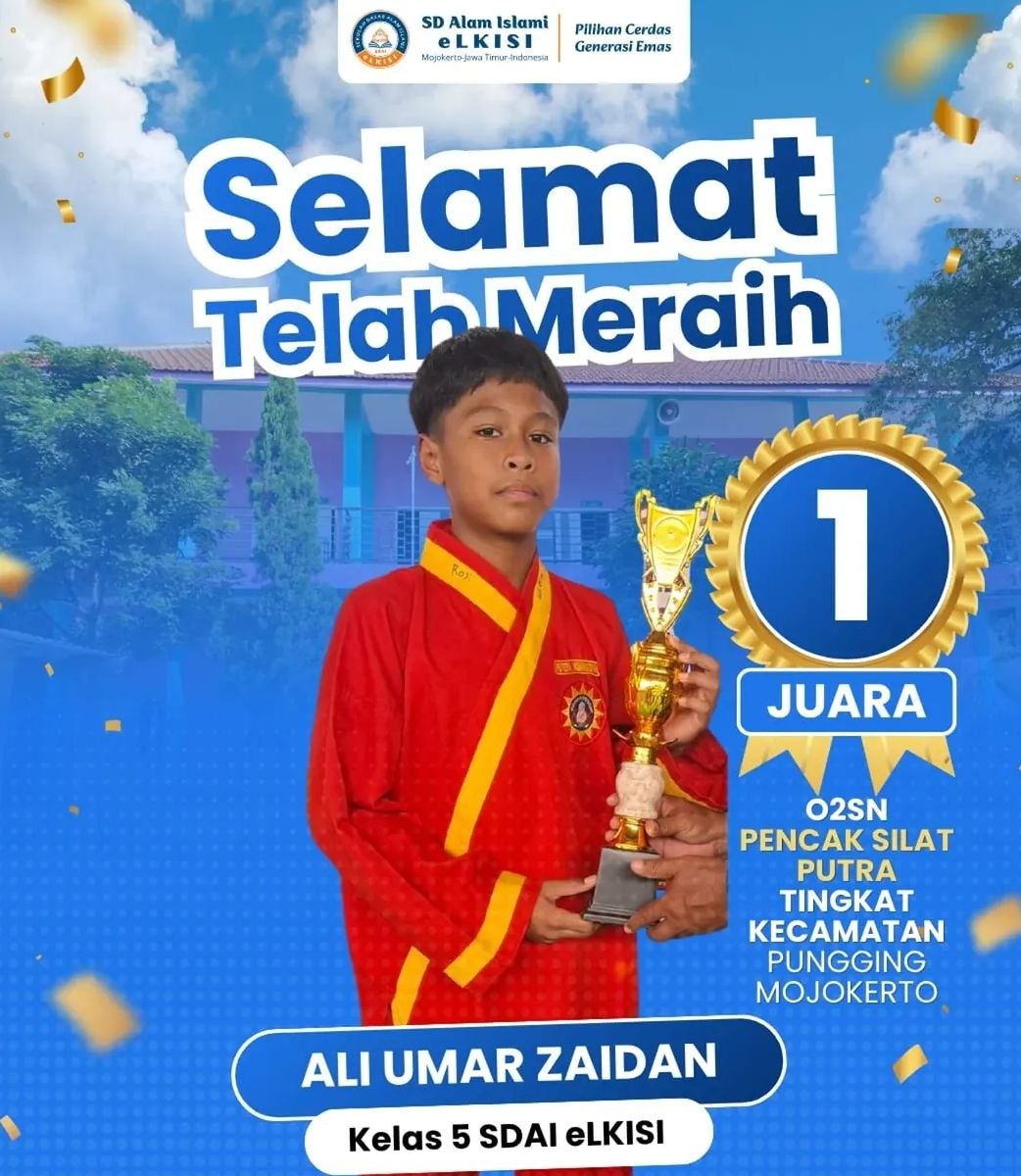 Juara 1 O2SN Pencak Silat Putra Tingkat Kecamatan Pungging - Ali Umar Zaidan SD Alam Islami eLKISI